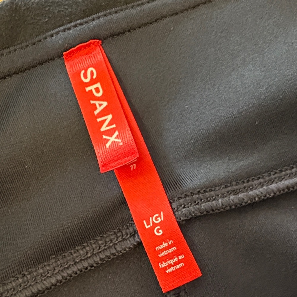 SPANX Navy High-Waist Faux-suede Leggings - Picture 2 of 7